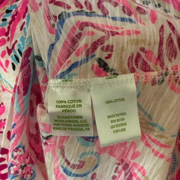 Lilly Pulitzer NWT Etta “Coconut Flitting About” Paisley Top in Ladies Large - Picture 11 of 13